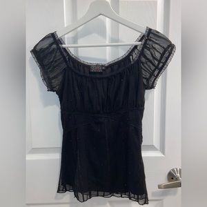 Womans black sequined top